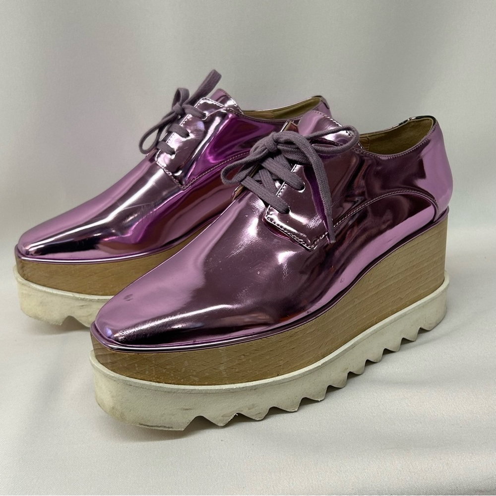 Stella McCartney Elyse Metallic Pink Platform Size 8 / 38 - Picture 12 of 15